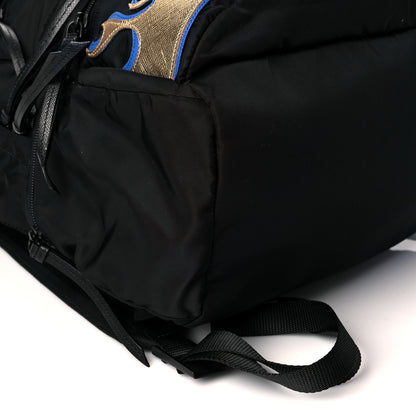 Prada Nylon Saffiano Flame Backpack Black 8 of 9