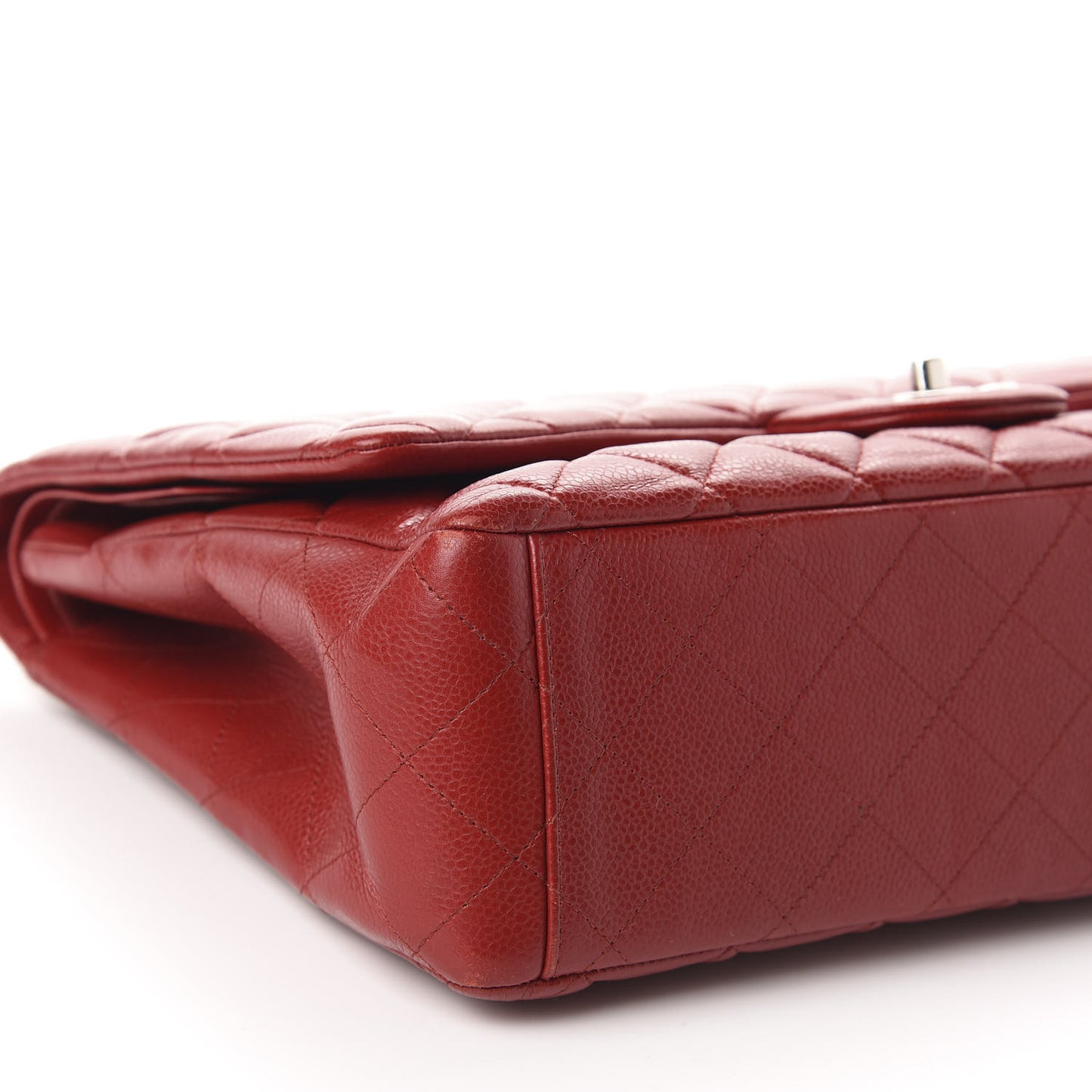 Caviar Quilted Maxi Double Flap Red