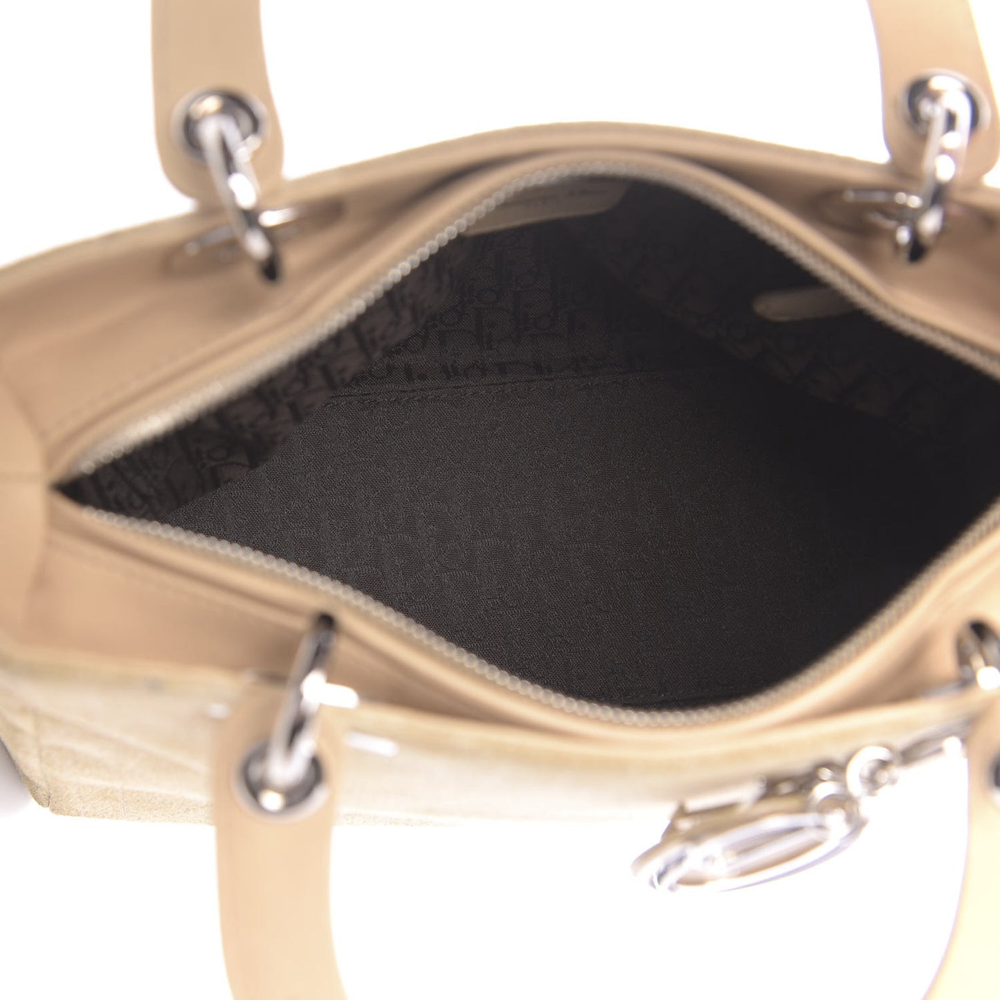 Suede Cannage Medium Lady Dior Beige