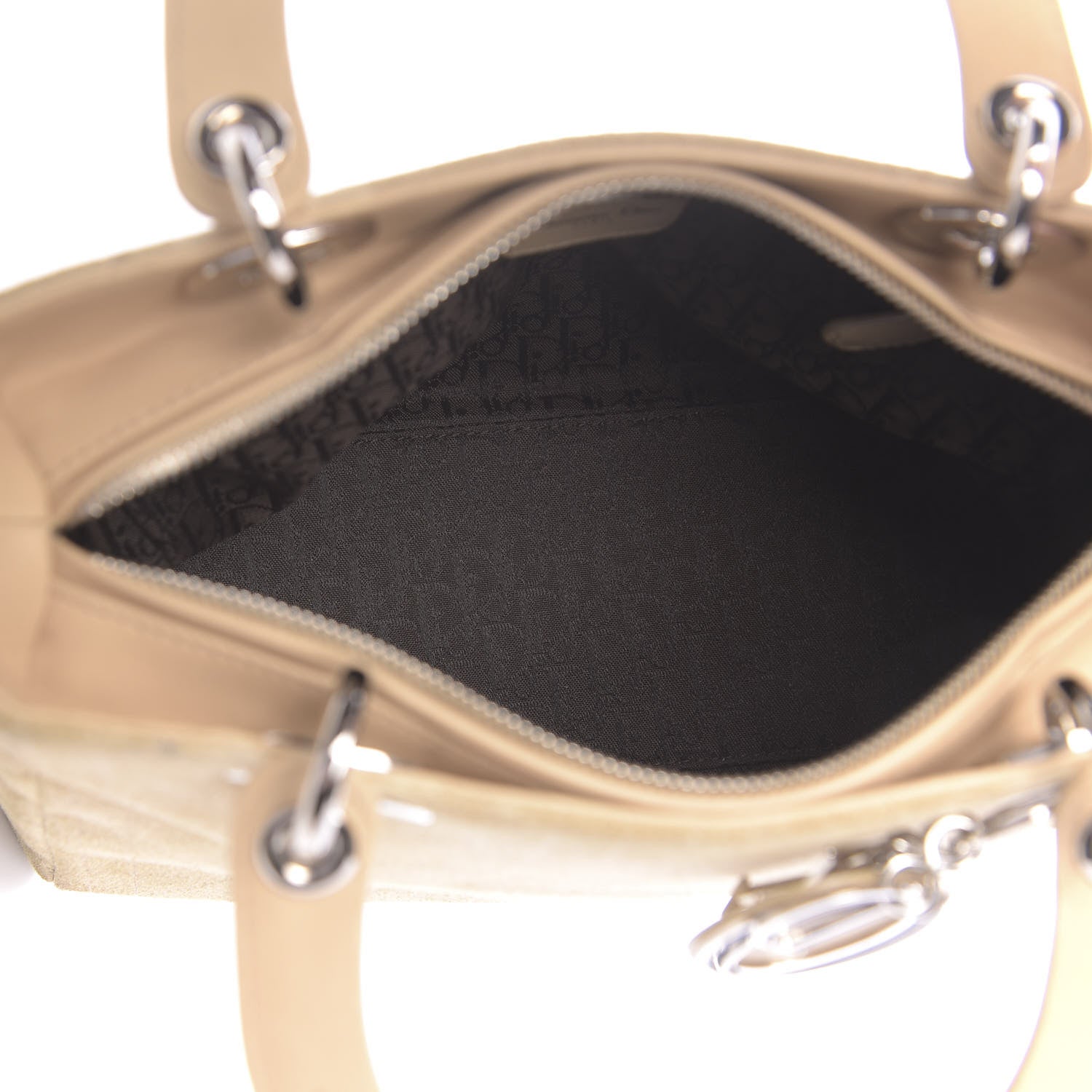 Christian Dior Suede Cannage Medium Lady Dior Beige 5 of 16