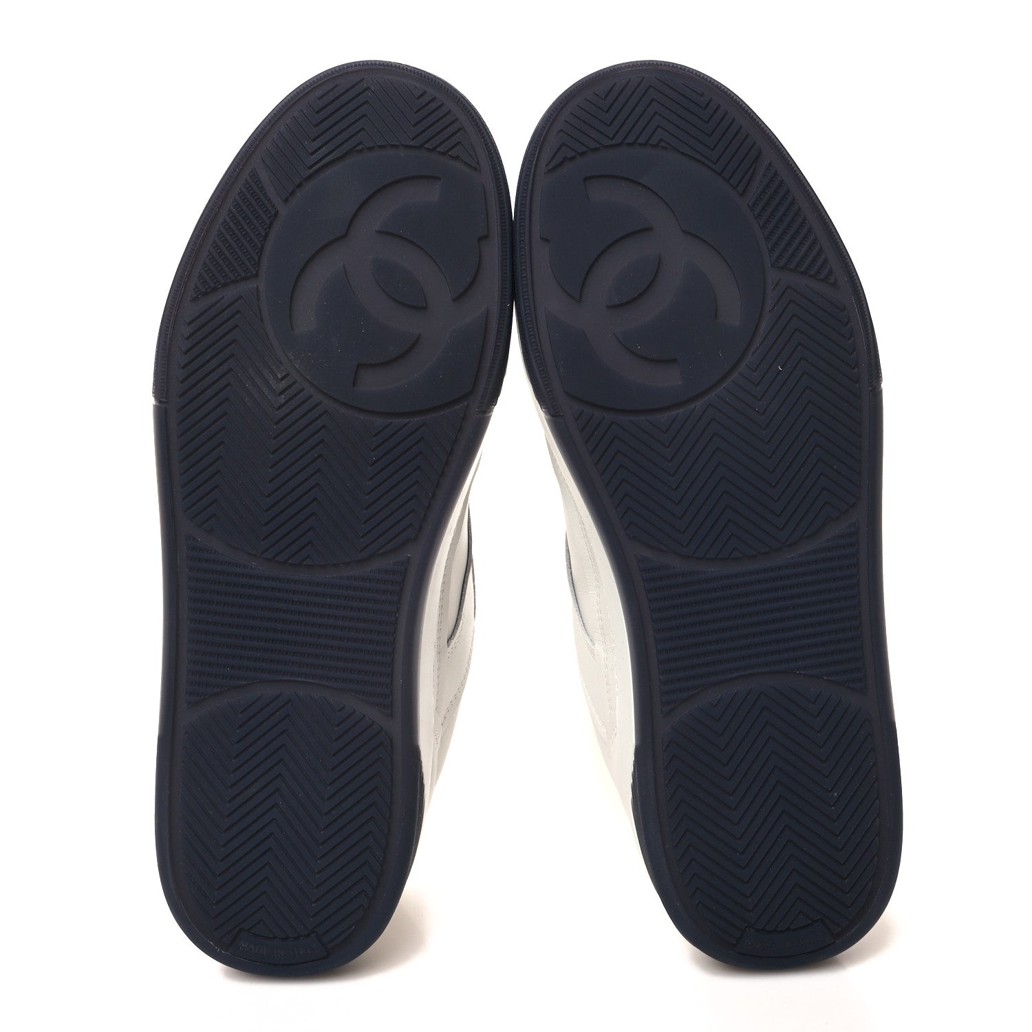 Chanel Calfskin CC Womens Sneakers 38.5 White Black 5 of 8