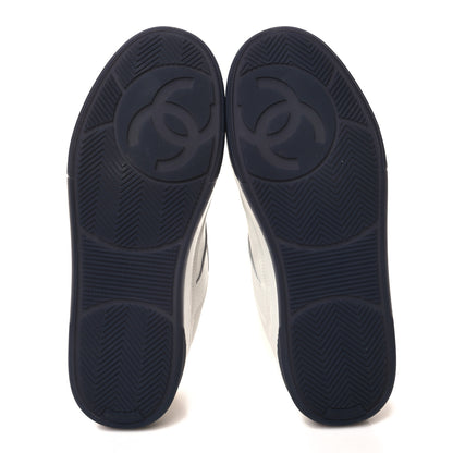 Chanel Calfskin CC Womens Sneakers 38.5 White Black 5 of 8