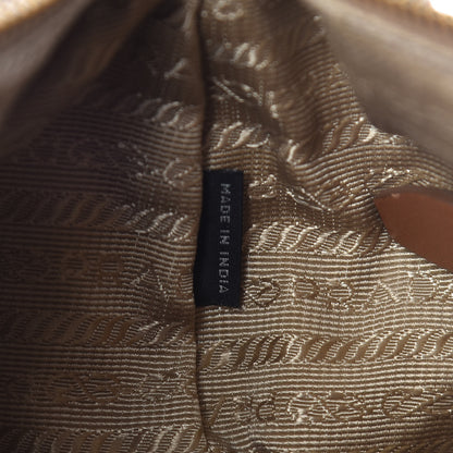 Prada Jacquard Logo Small Flat Messenger Bag Corda Brandy 7 of 10