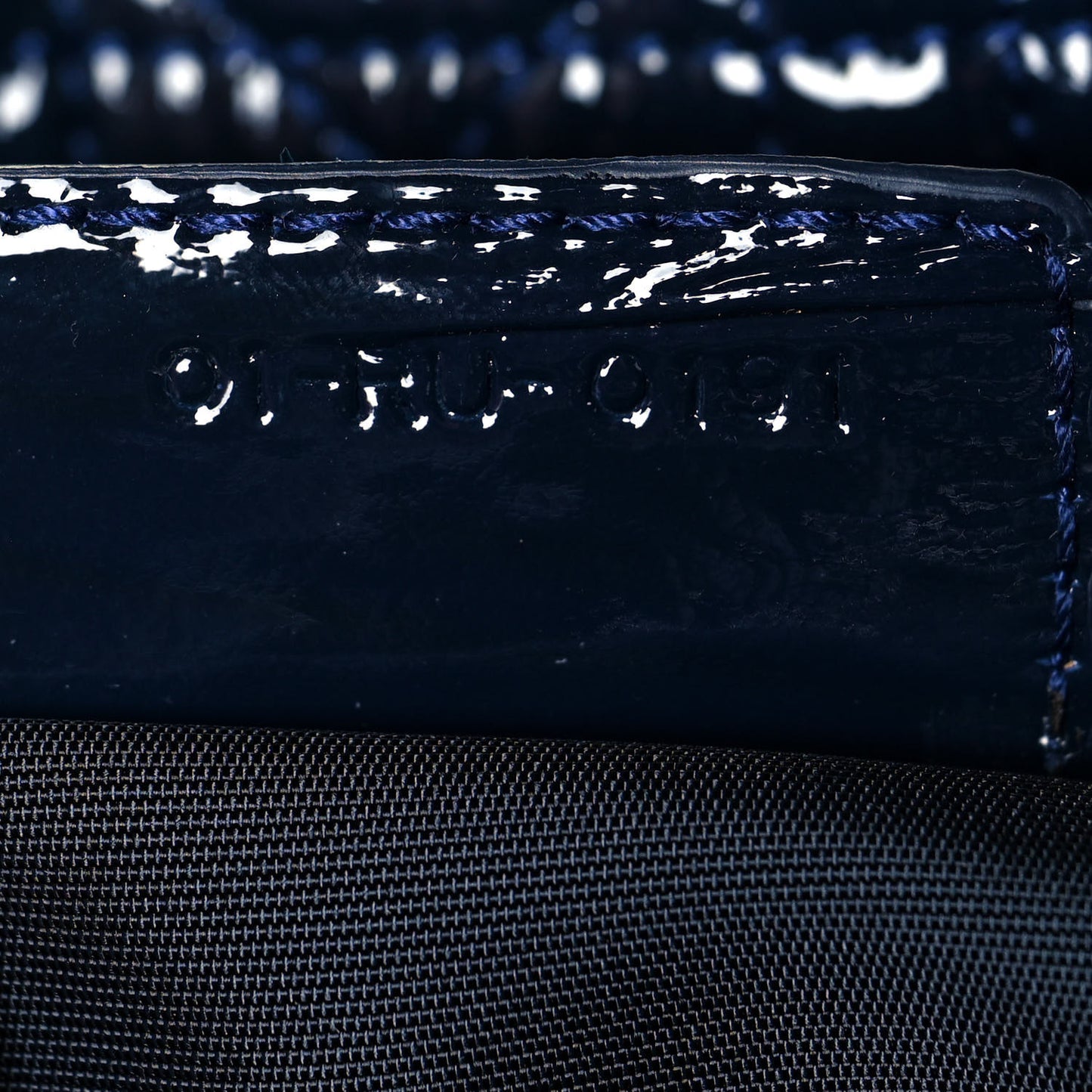 Patent Cannage Large Dior Soft Shopping Tote Navy Blue