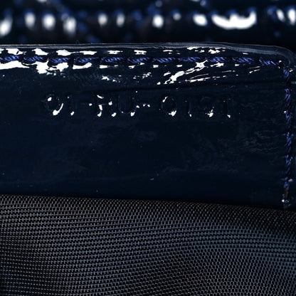 Christian Dior Patent Cannage Large Dior Soft Shopping Tote Navy Blue 7 of 13