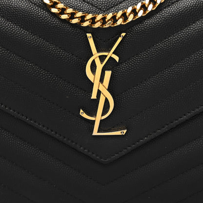 Saint Laurent Grain De Poudre Matelasse Chevron Monogram Chain Wallet Black 9 of 12