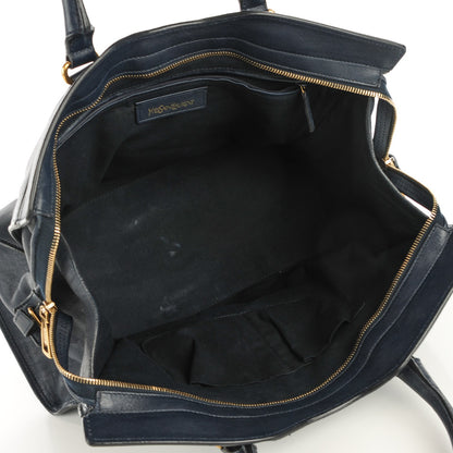 Saint Laurent Sheepskin Medium Cabas ChYc Navy 7 of 8