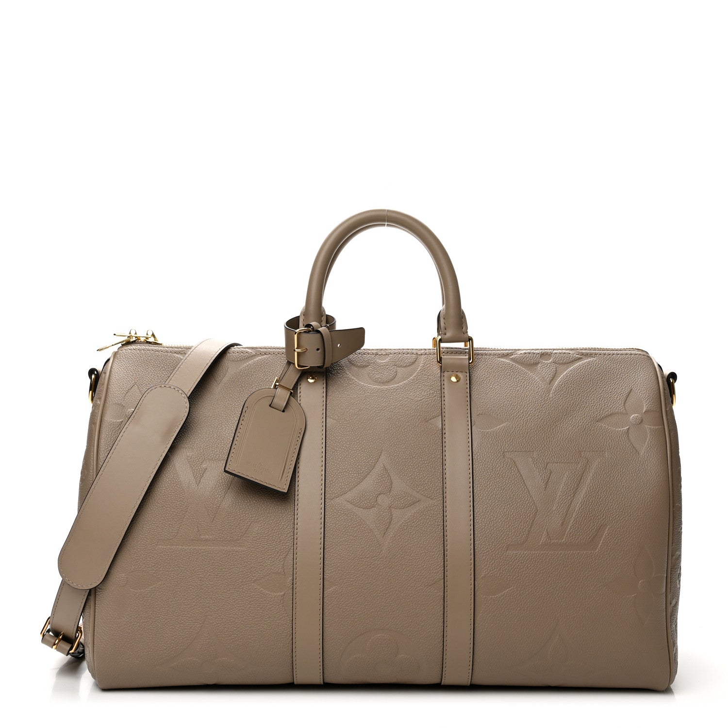 Louis Vuitton Empreinte Monogram Giant Keepall Bandouliere 45 Tourterelle 1 of 8