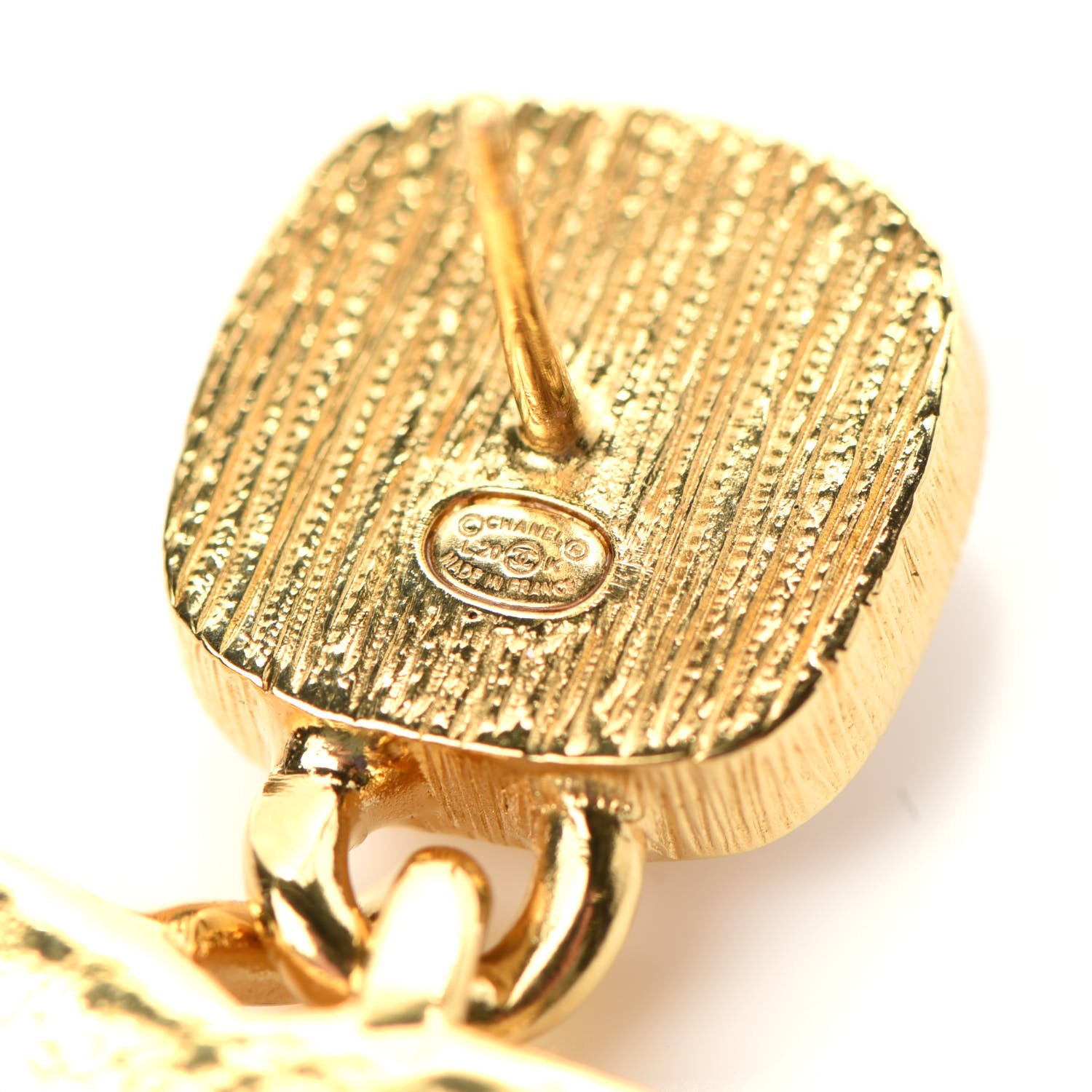 Chanel Pearl Stones CC Drop Earrings Gold 4 of 5