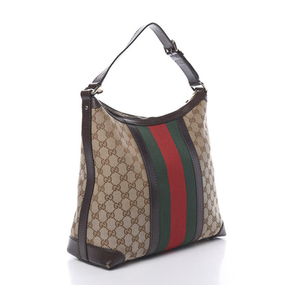 Gucci Monogram Vintage Web Medium Hobo Dark Brown 2 of 12