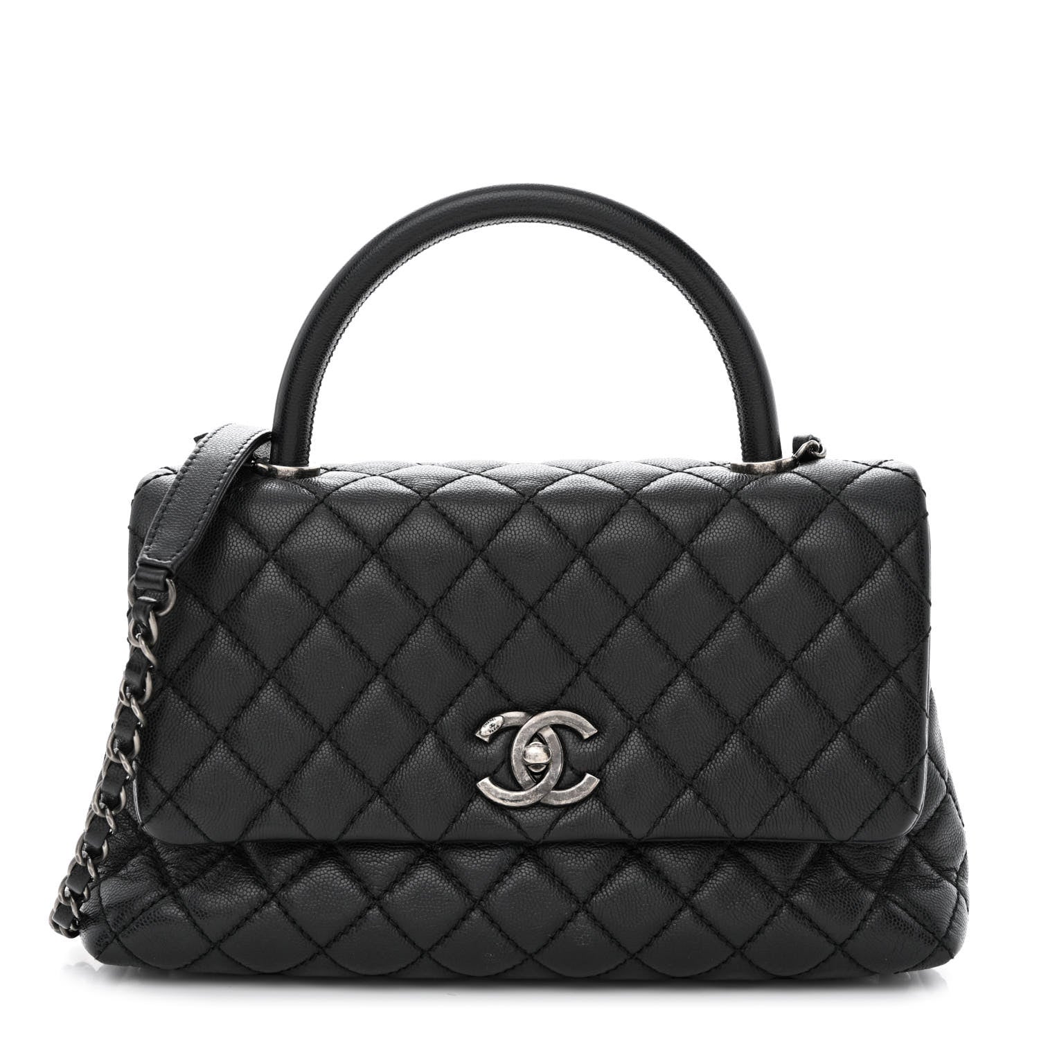 Chanel Caviar Quilted Small Coco Handle Flap Black 1 of 12