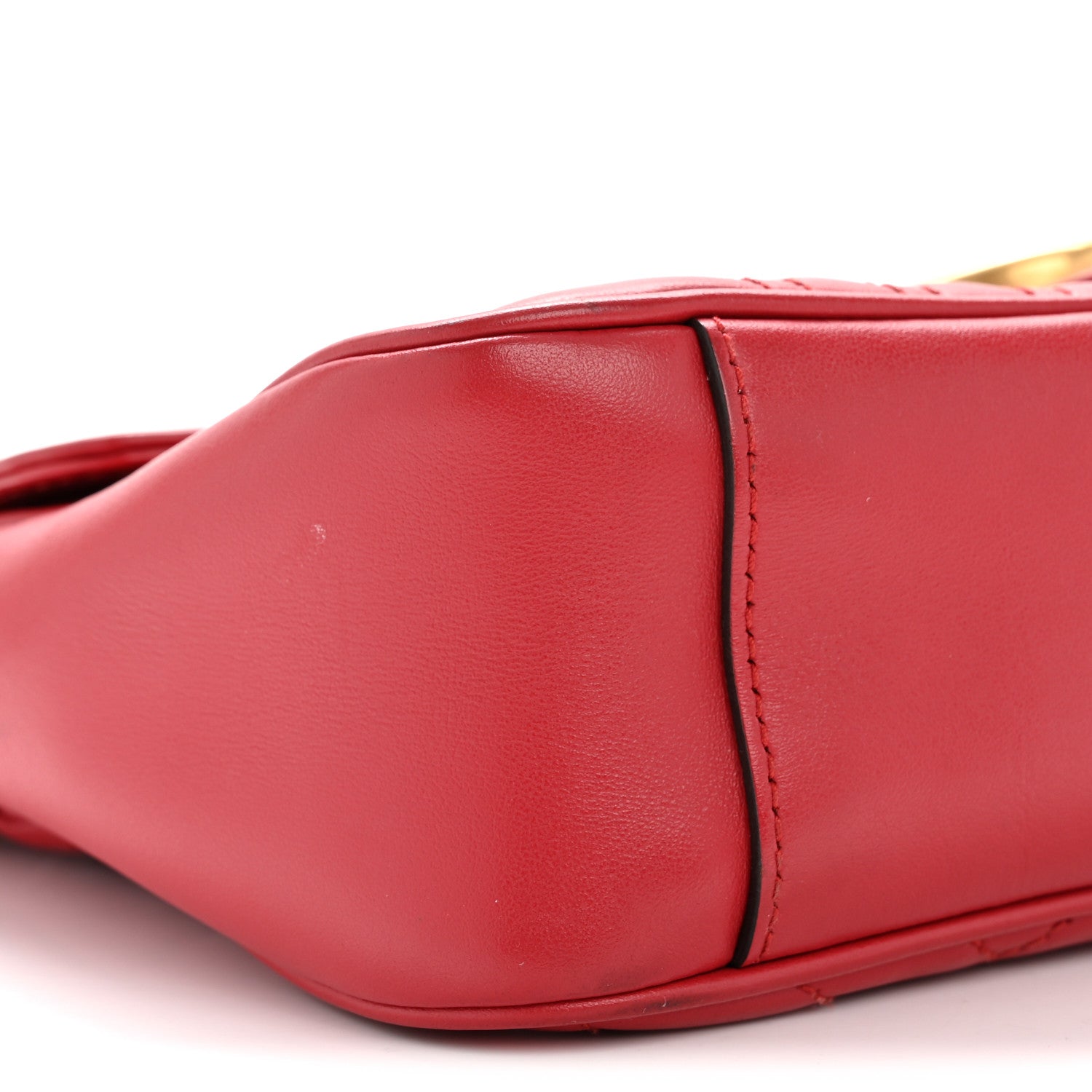 Gucci Calfskin Matelasse Small GG Marmont Shoulder Bag Hibiscus Red 9 of 12