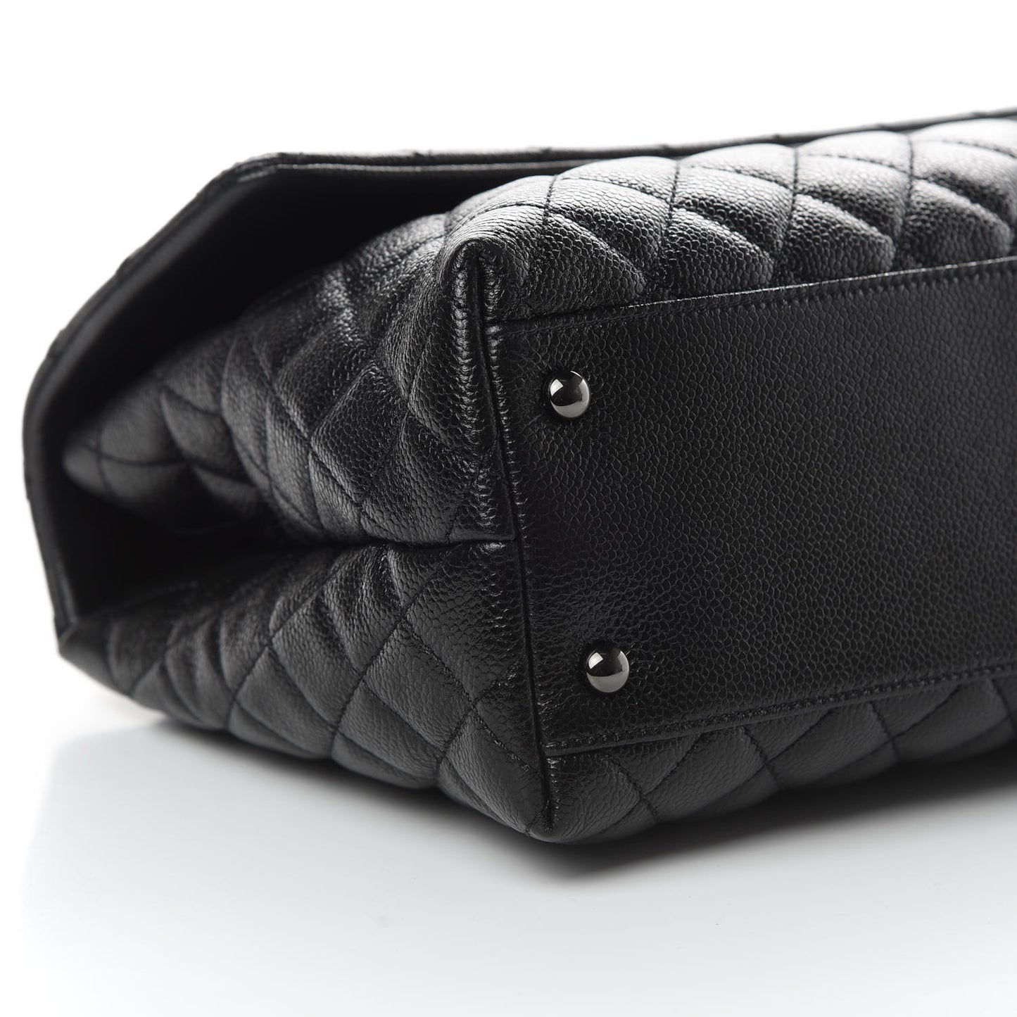 Caviar Quilted Medium Coco Handle Flap So Black