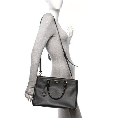 Prada Saffiano Medium Galleria Double Zip Tote Black 2 of 9