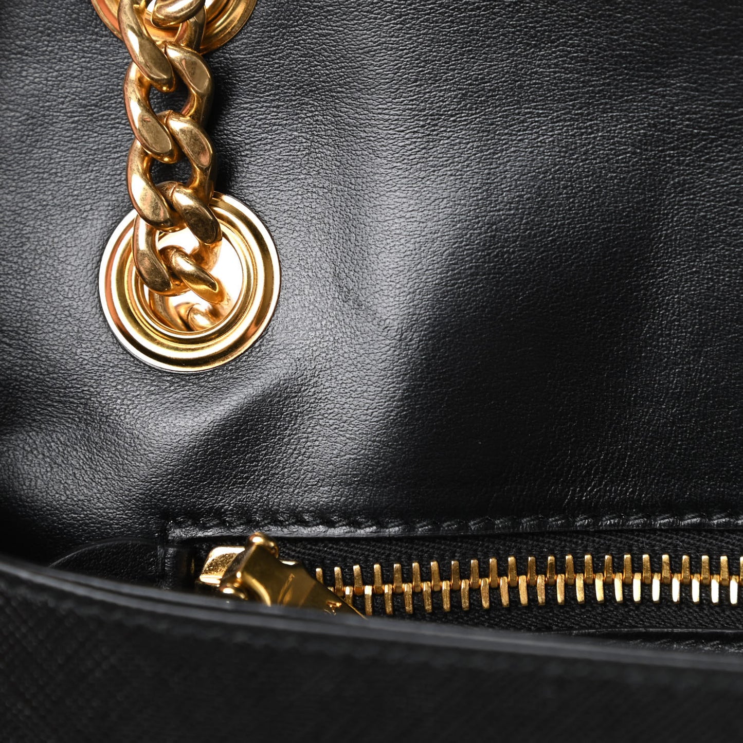 Saffiano Flap Shoulder Bag Black