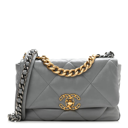 Chanel Lambskin Quilted Medium Chanel 19 Flap Dark Grey 1 of 8