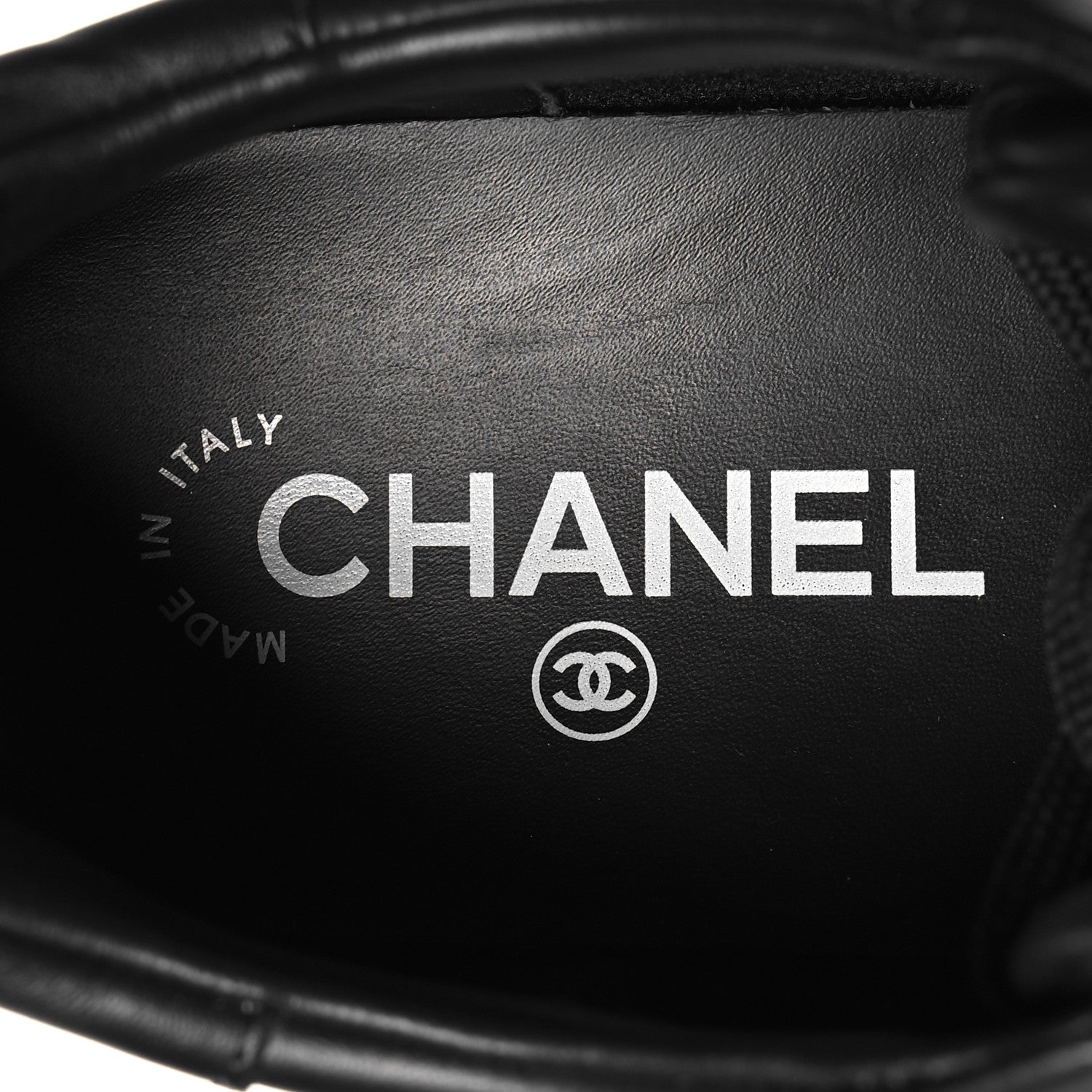 Chanel Calfskin Womens CC Logo Sneakers 37.5 Black 8 of 8