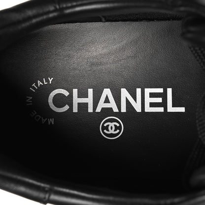 Chanel Calfskin Womens CC Logo Sneakers 37.5 Black 8 of 8