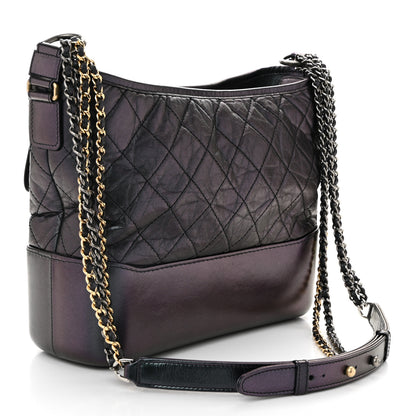 Chanel Iridescent Aged Calfskin Quilted Medium Gabrielle Hobo Black 3 of 11