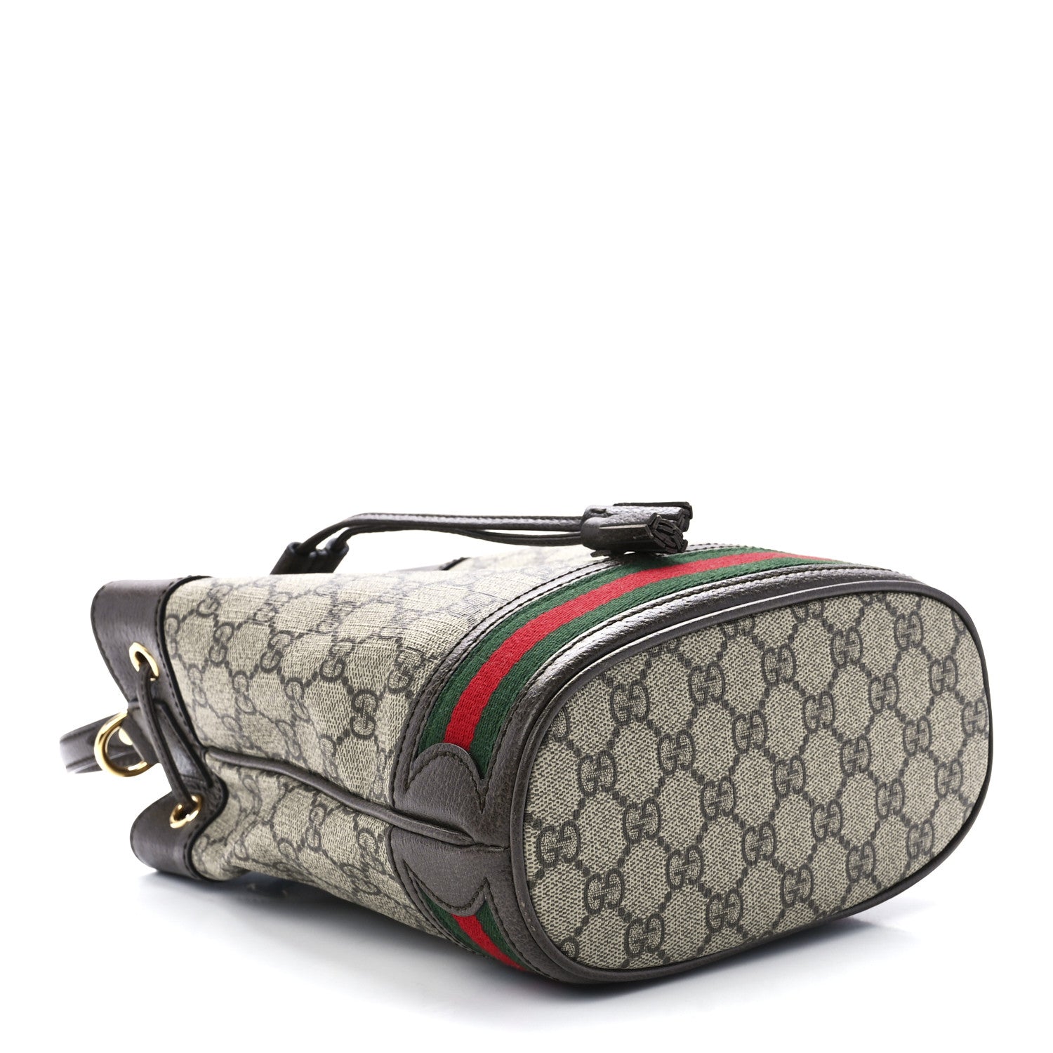 Gucci GG Supreme Monogram Web Small Ophidia Bucket Bag Brown 4 of 12