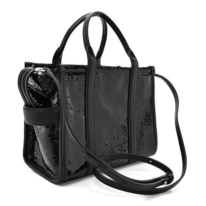 Marc Jacobs Sequin Small The Tote Bag Black 3 of 9