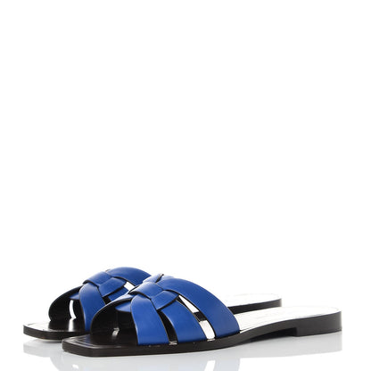 Saint Laurent Calfskin Nu Pied 05 Slide Sandals 37 Blue Majorelle 3 of 10