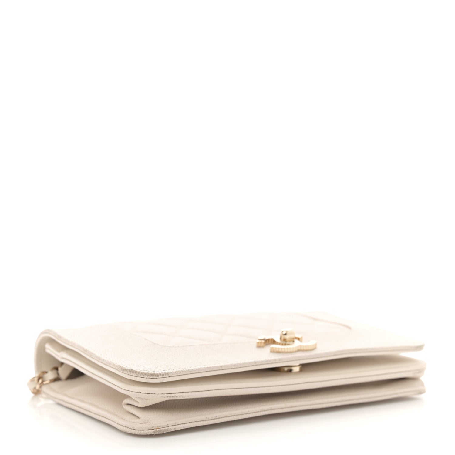 Chanel Caviar Quilted Vintage Mademoiselle Wallet On Chain WOC White 4 of 15