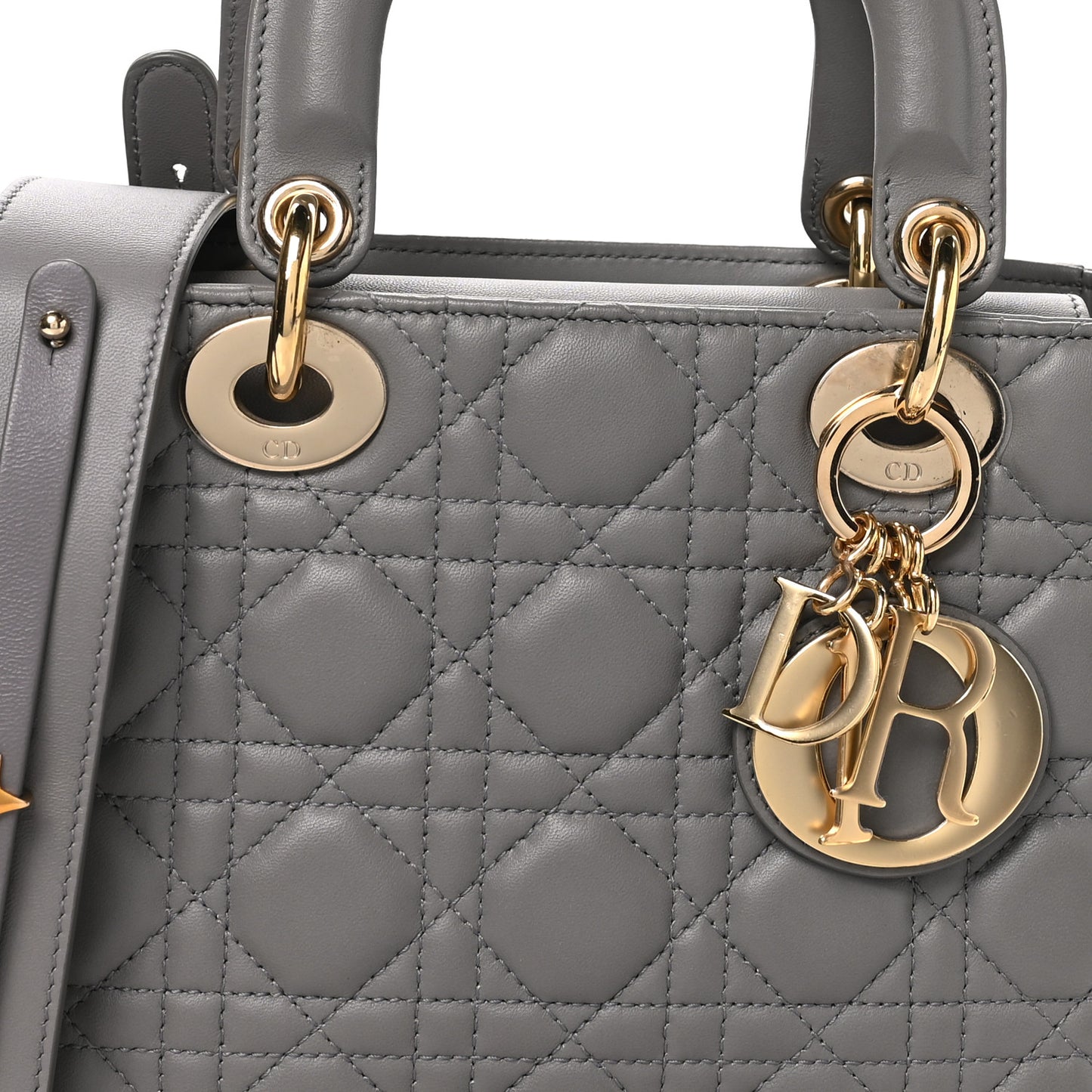 Lambskin Cannage Small My ABCDior Lady Dior Grey