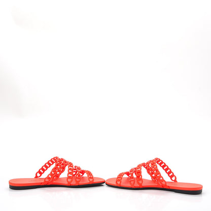 Hermes Rubber Chaine d'Ancre Nude Sandals 39 Pavot 5 of 13
