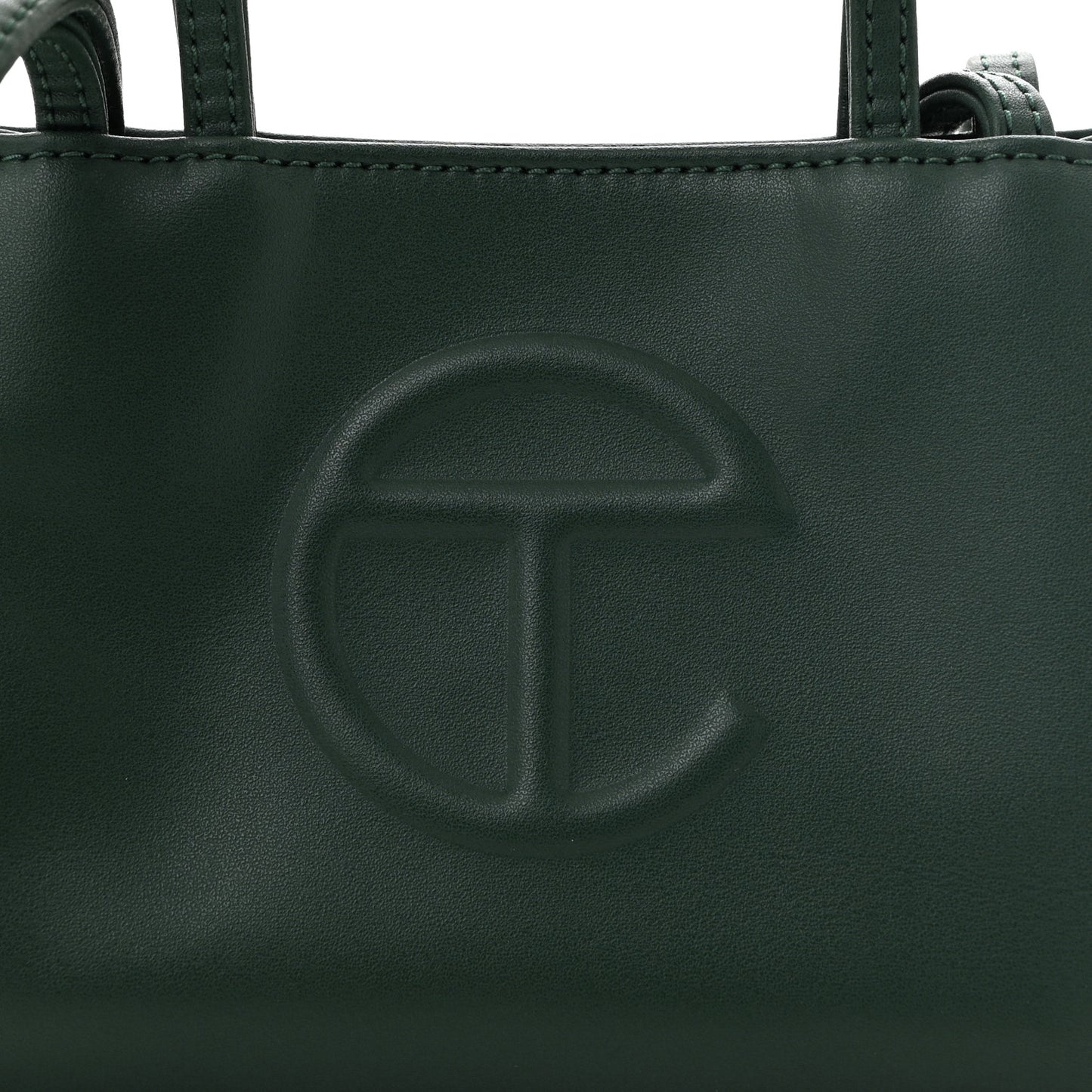 Vegan Leather Small Shopping Bag Dark Olive