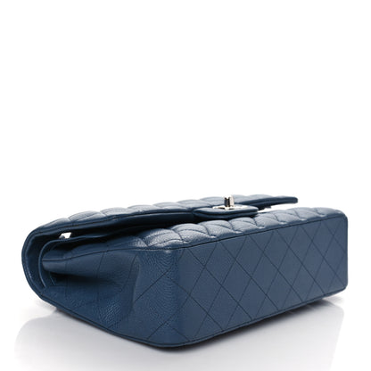 Chanel Caviar Quilted Medium Double Flap Blue 3 of 9