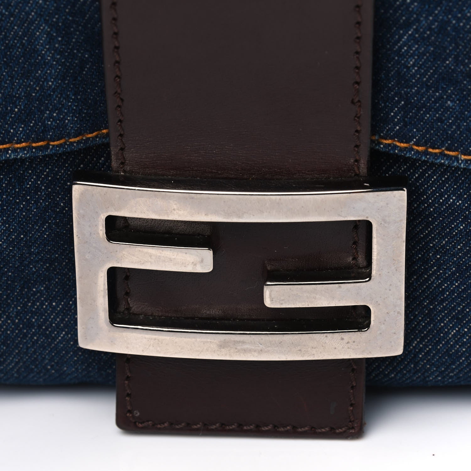Fendi Denim Baguette Blue 10 of 11
