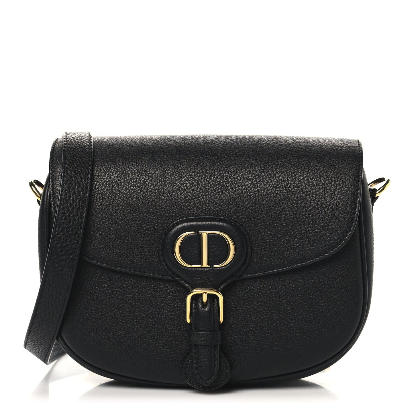 Grained Calfskin Medium Bobby Flap Black