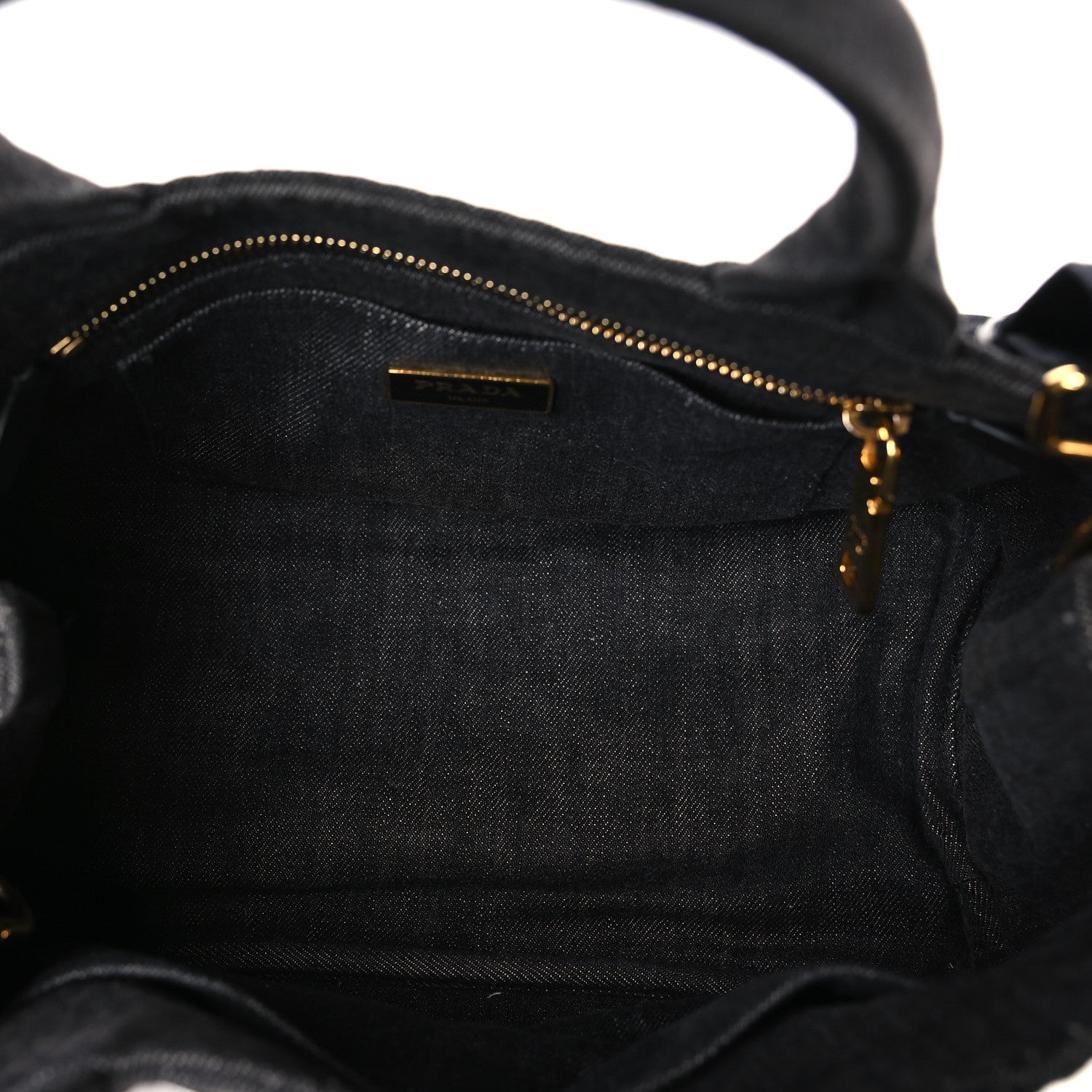 Prada Denim Small Logo Tote Black 5 of 8