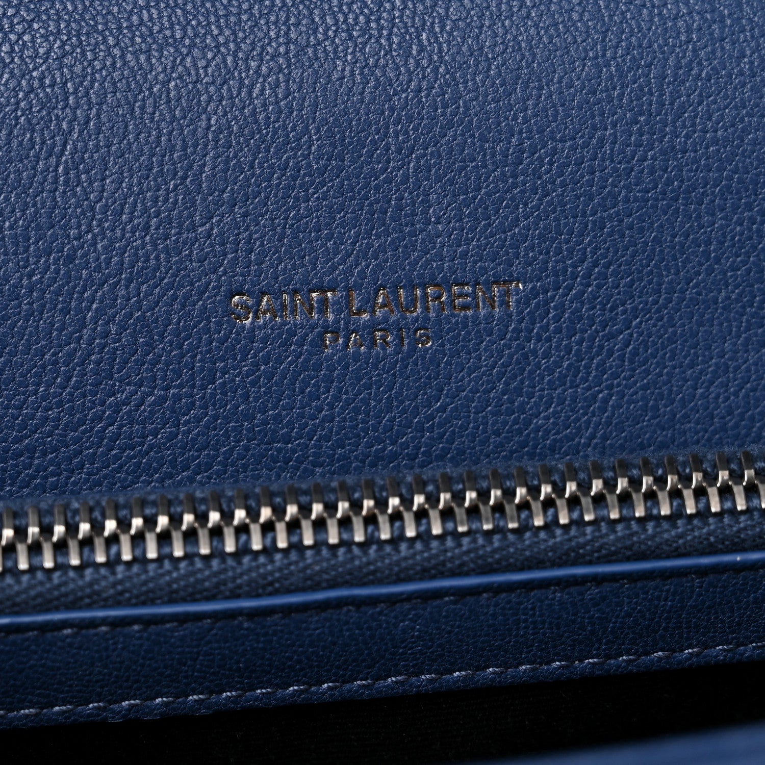 Saint Laurent Sheepskin Matelasse Chevron Monogram Medium College Bag Royal Blue 6 of 8