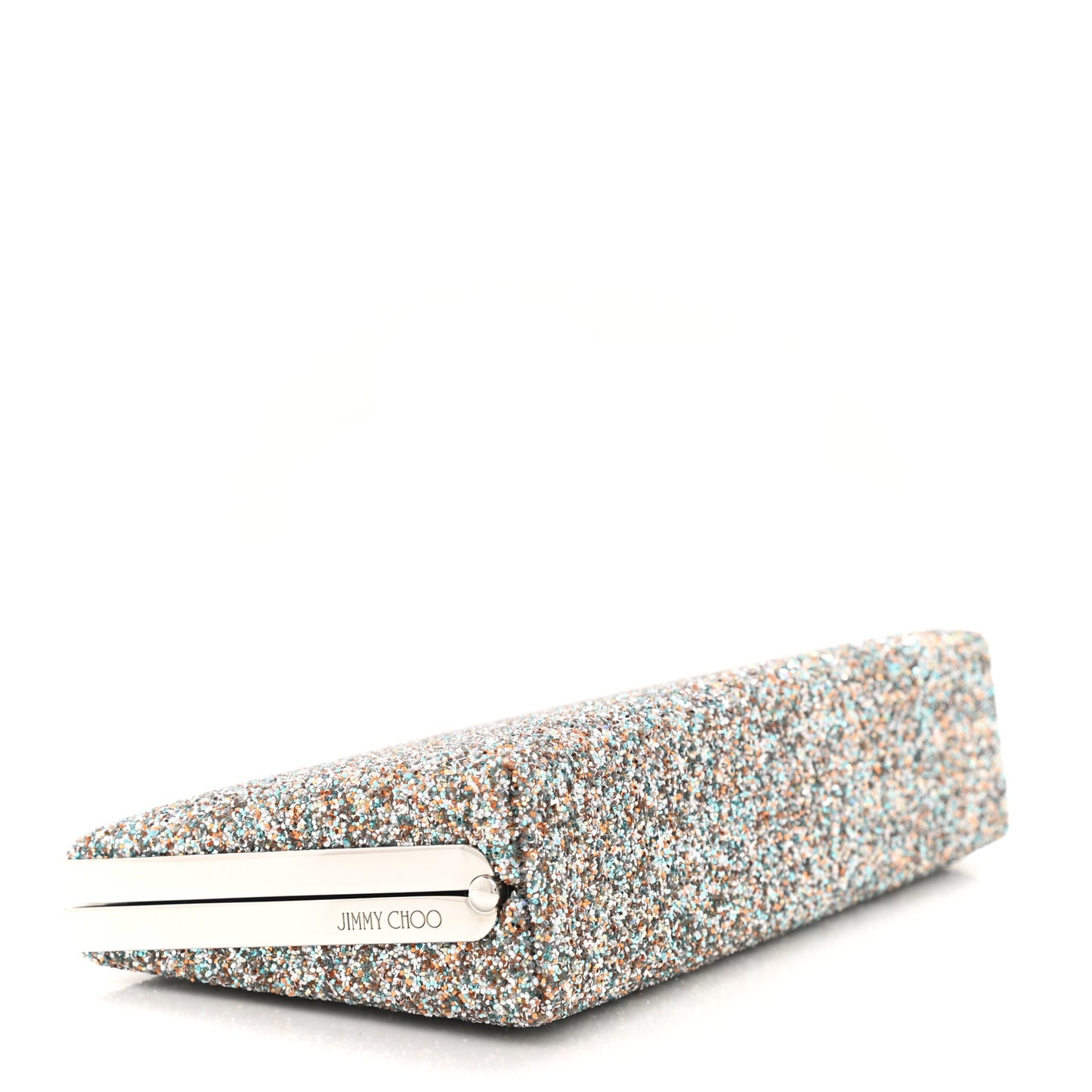 Coarse Glitter Celeste Clutch Silver Multicolor