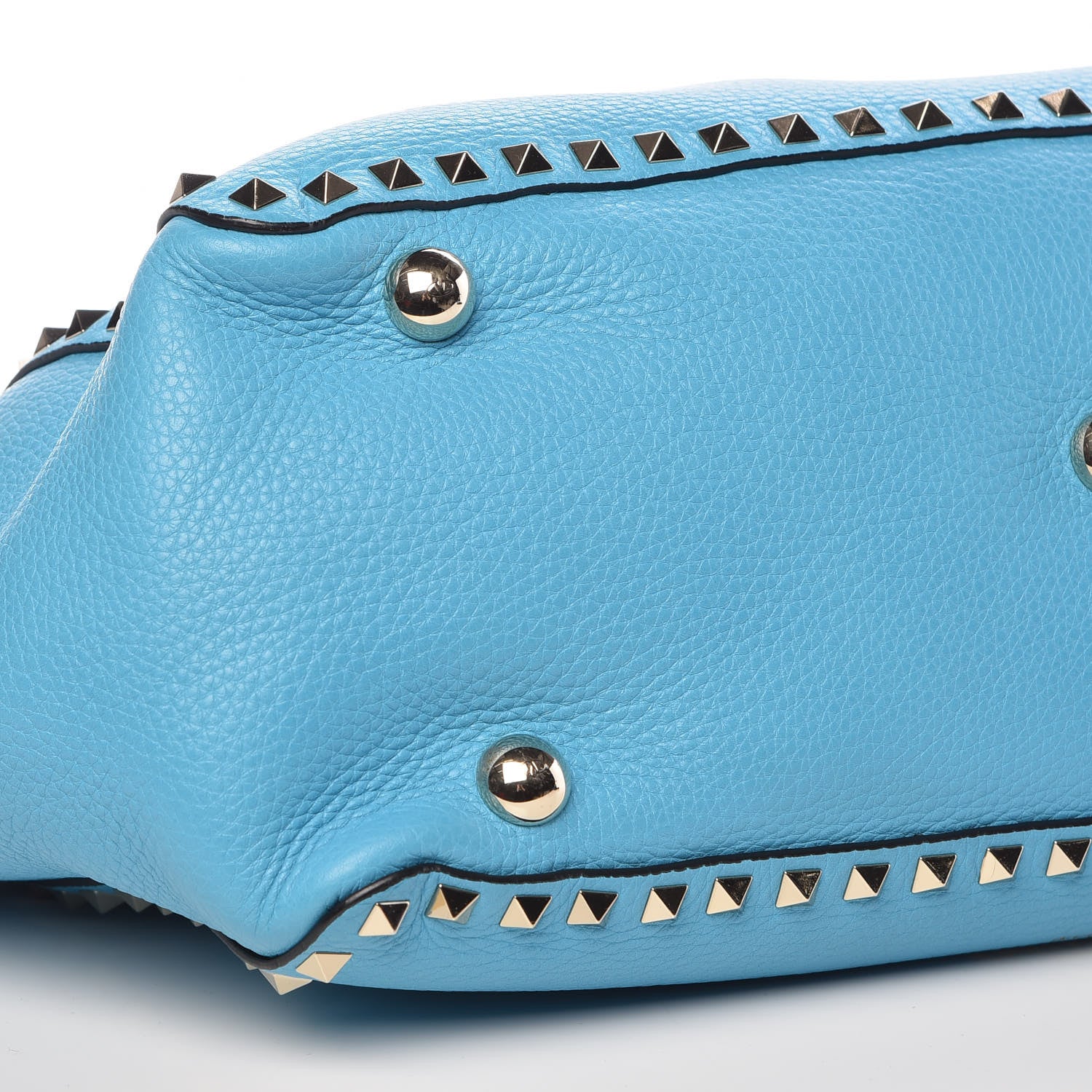 Valentino Garavani Pebbled Calfskin Medium Rockstud Tote Parrot 9 of 10