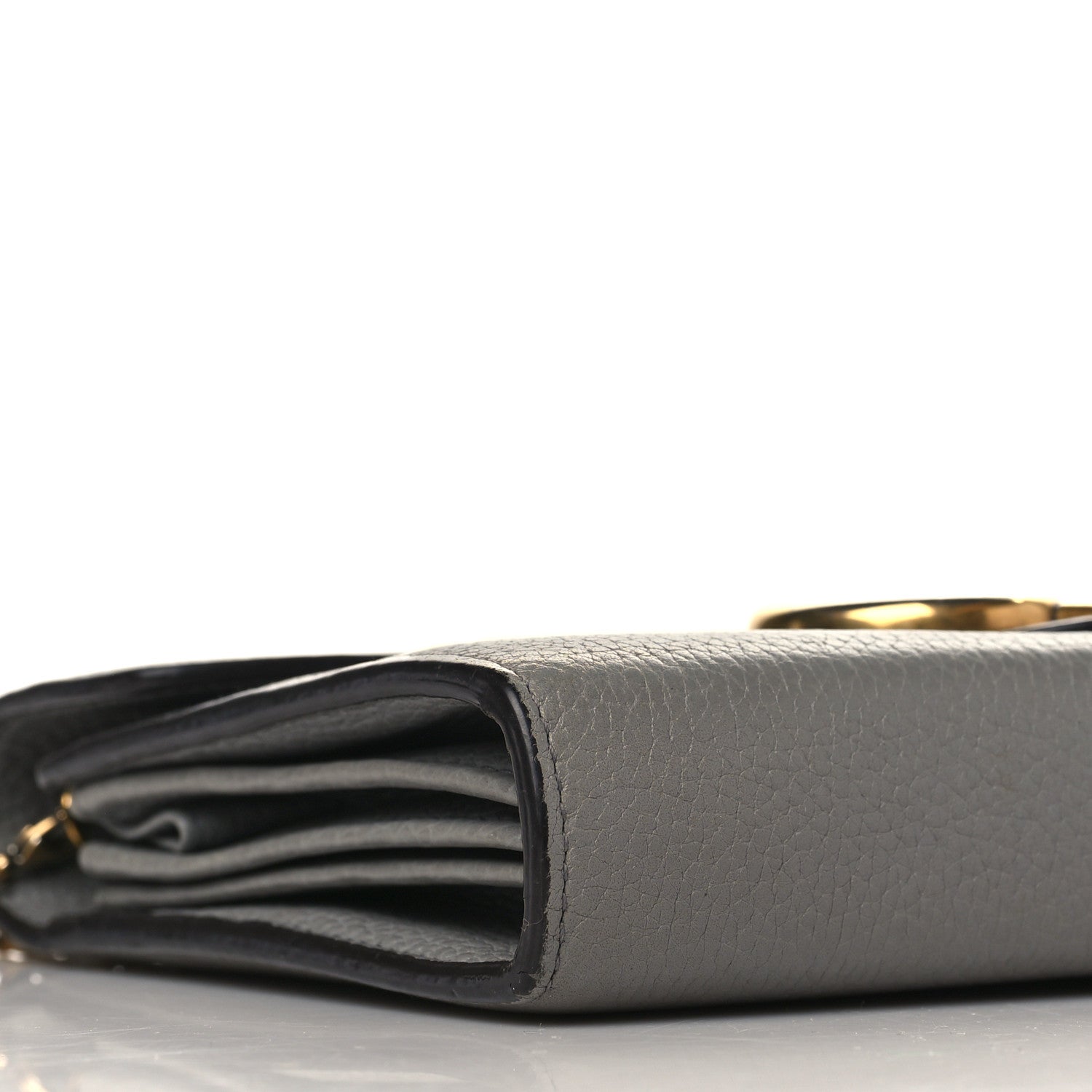 Gucci Cellarius Calfskin GG Marmont Chain Wallet Deep Grey 8 of 9