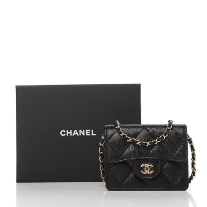 Chanel Caviar Quilted Flap Card Holder On Chain Black 11 of 11