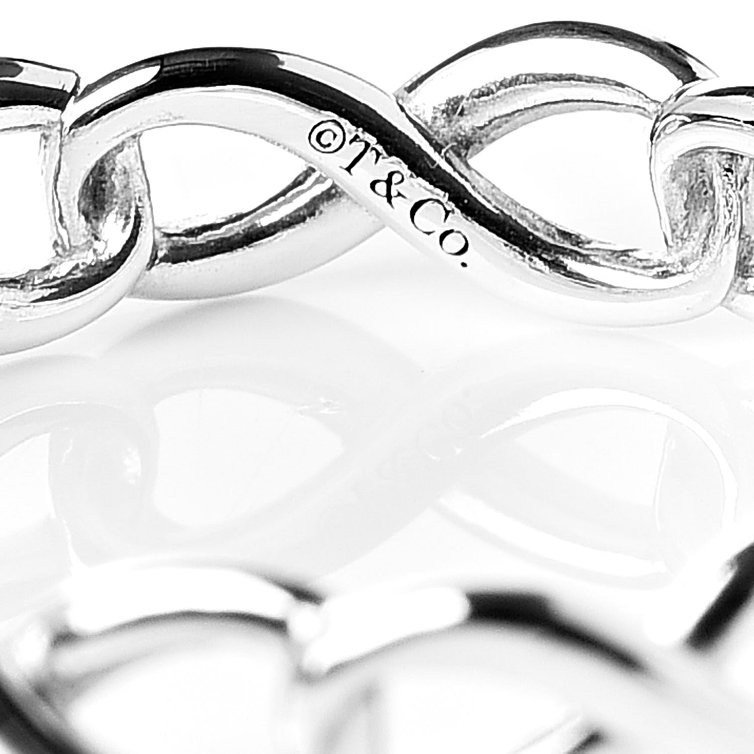Tiffany Sterling Silver Narrow Infinity Band Ring 49 4.75 4 of 6