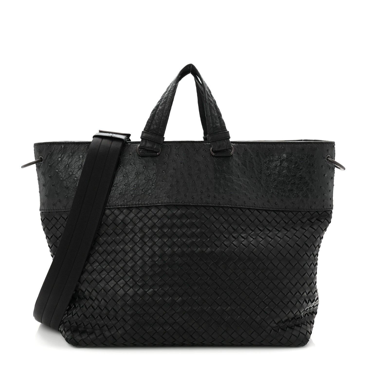 Bottega Veneta Ostrich Nappa Intrecciato Tote Black 1 of 11