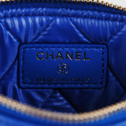 Chanel Lambskin Quilted Coin Purse Case Blue 5 of 8