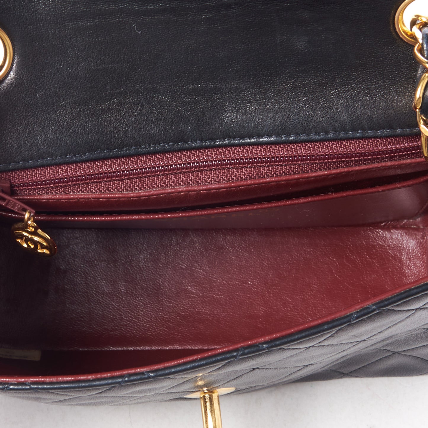 Lambskin Quilted Mini Square Flap Black