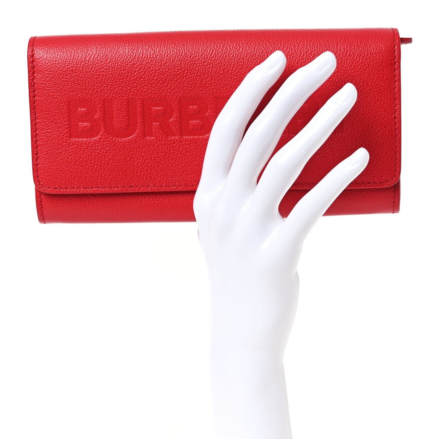 Burberry Grainy Calfskin Logo Henley Wallet  Red 2 of 11