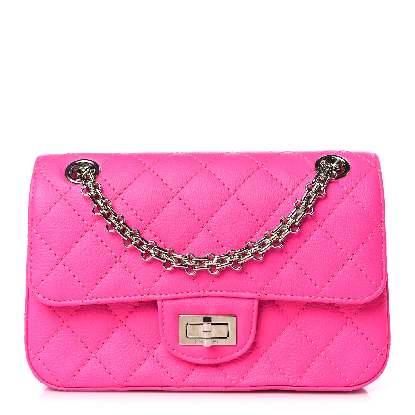 Goatskin Quilted 2.55 Reissue Mini Flap Fluorescent Pink