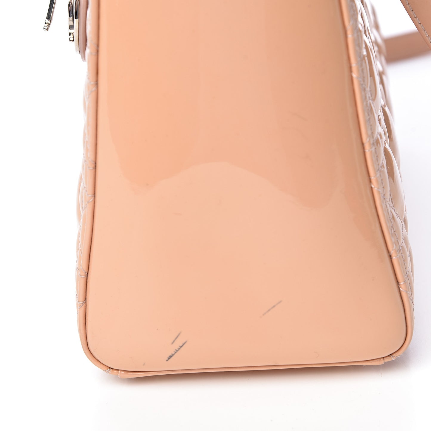Patent Cannage Medium Lady Dior Beige