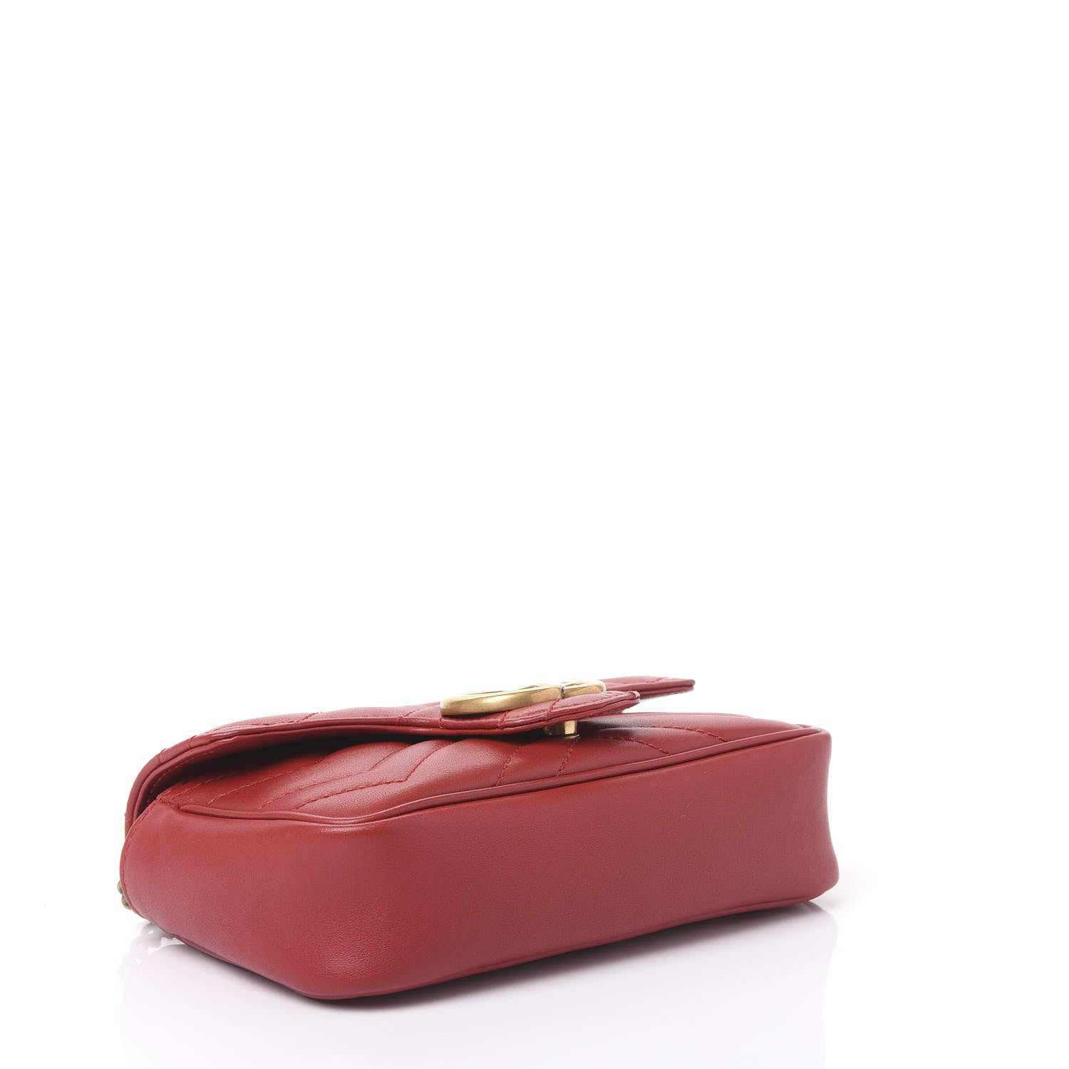 Gucci Calfskin Matelasse Super Mini GG Marmont Shoulder Bag Hibiscus Red 3 of 10