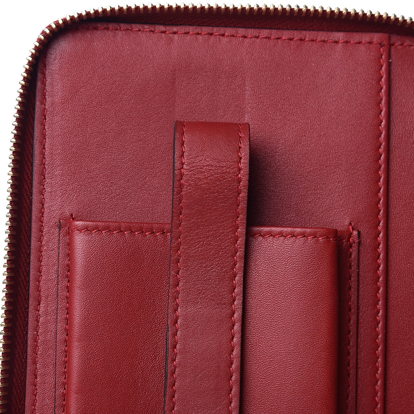 Microguccissima Zip Around Top Handle Travel Wallet Red