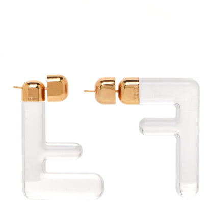 Fendi Plexiglass F Earrings Transparent 1 of 4
