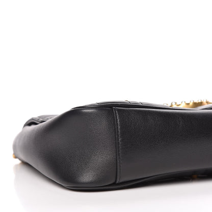 Gucci Calfskin Matelasse Studded Medium Pearly GG Marmont Shoulder Bag Black 8 of 15